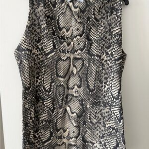 Zara Snake Print Tank Top Square Neck - Black and Cream Size M Excellent cond.